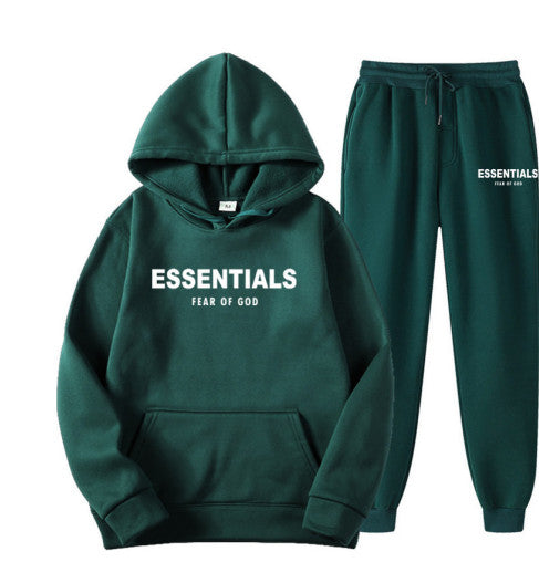 Fear Of God Essentials Dark Green+White Tracksuit