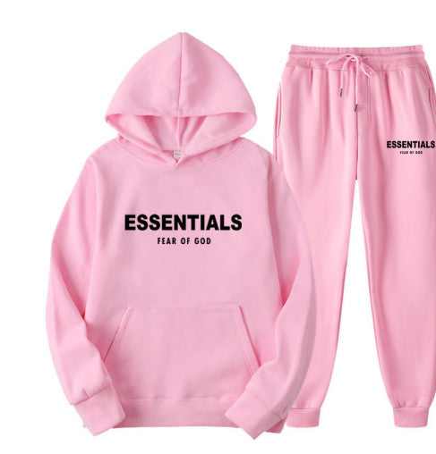 Fear Of God Essentials Pink+Black Tracksuit