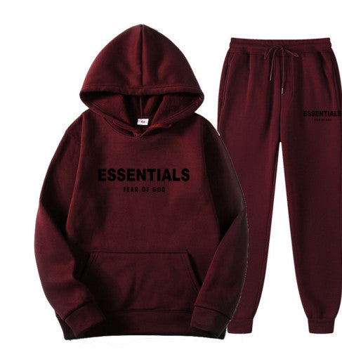 Fear Of God Essentials Wine Red Tracksuit