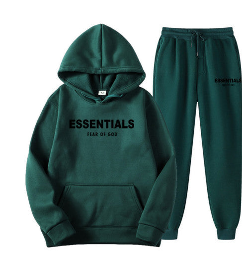 Fear Of God Essentials Dark Green+Black Tracksuit