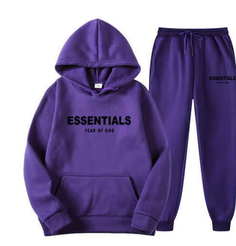 Fear Of God Essentials Purple+Black Tracksuit