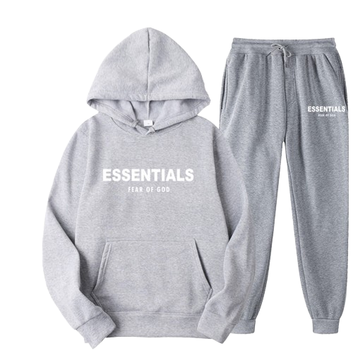 Gray Letter Print Essential Tracksuit