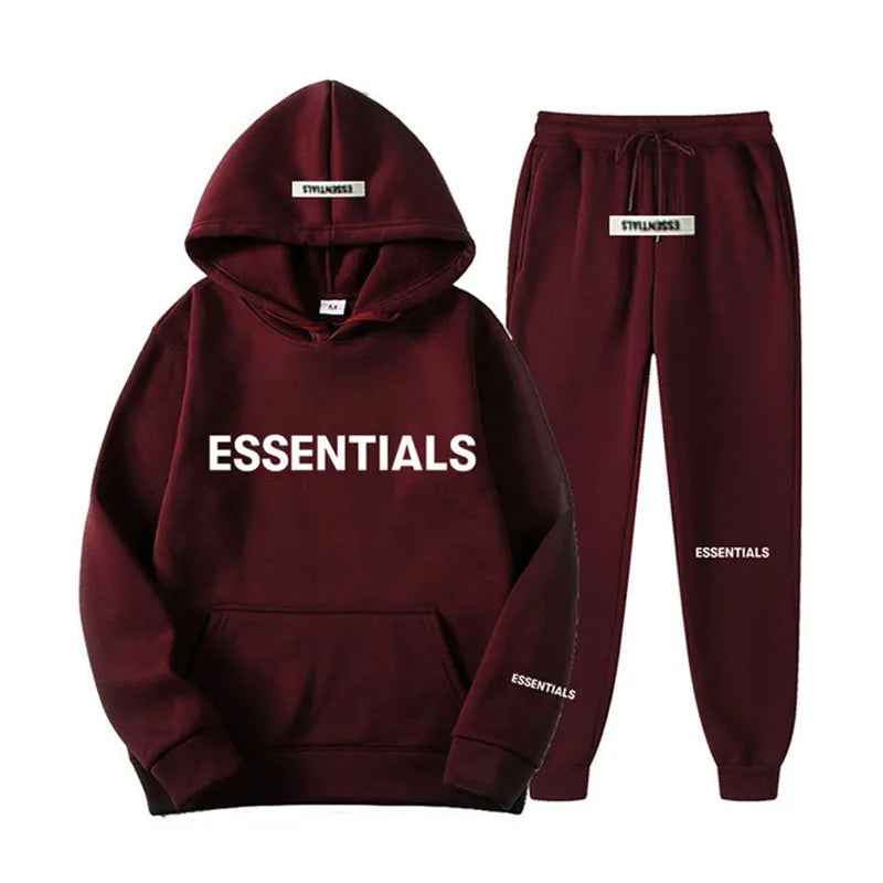 Brown Essential Spring Hooded Tracksuit