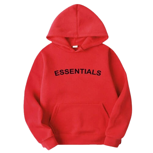 Essentials Casual Pullover Red Hoodie