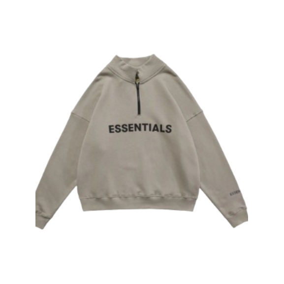 Essentials Half Zip High Collar Loose Hoodie