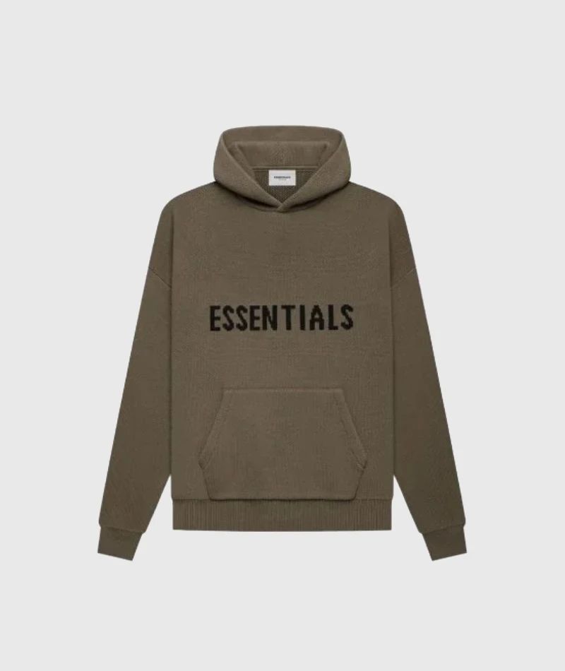 Fear of God Essentials Knit Pullover Hoodie Brown
