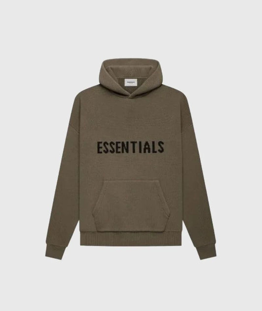 Fear of God Essentials Knit Pullover Hoodie Brown