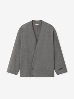 Mouline Wool Relaxed Lapelless Jacket