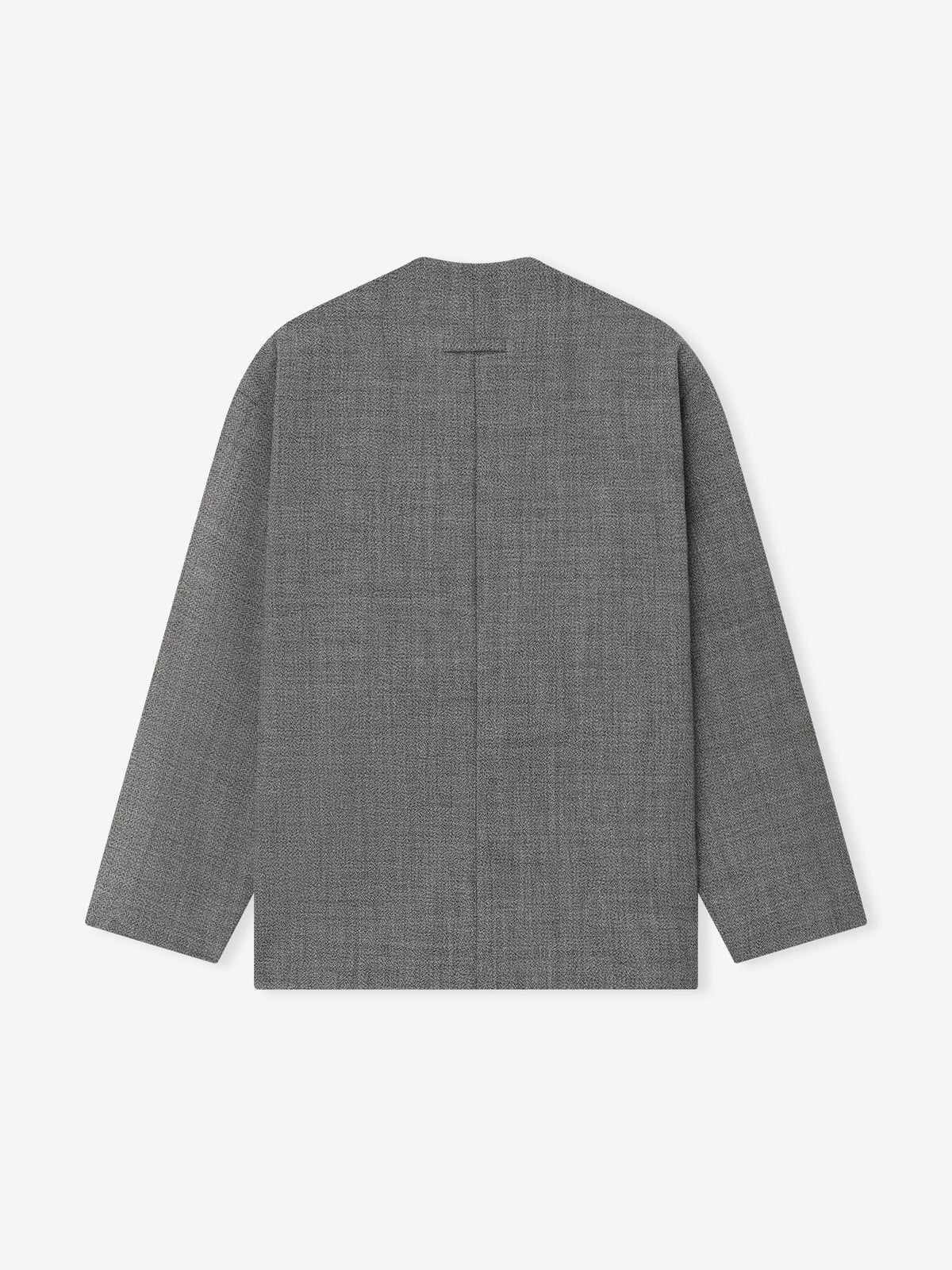 Mouline Wool Relaxed Lapelless Jacket