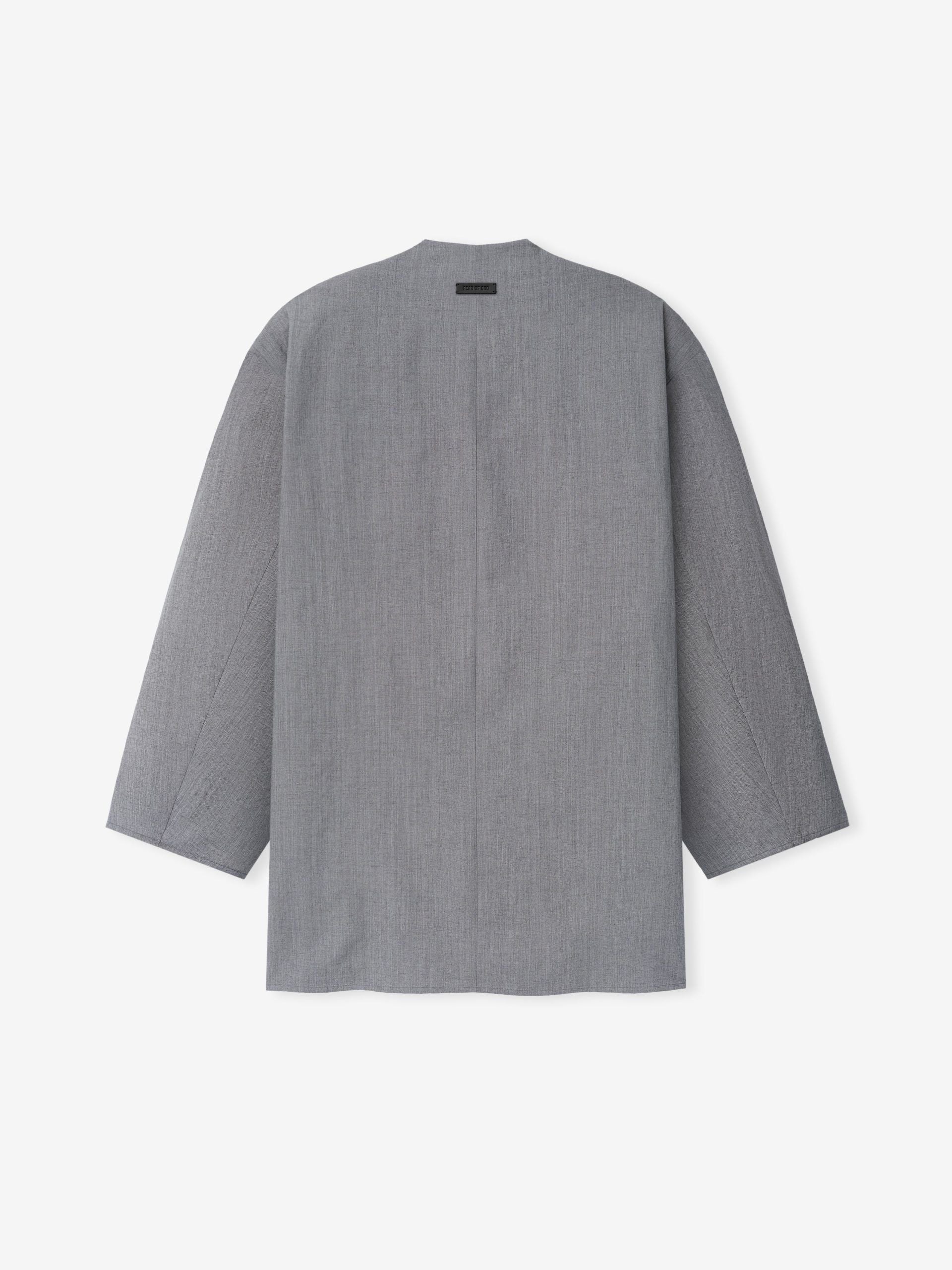 Wool Linen Collarless Sport Jacket