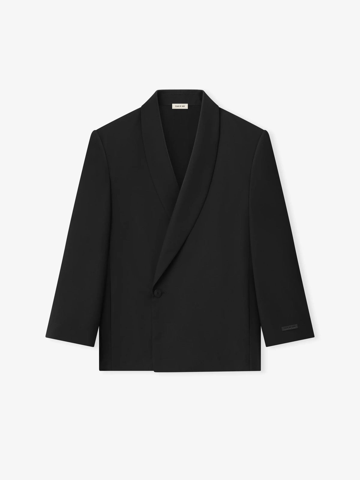 Double-Breasted Wool Poplin Shawl Collar Jacket