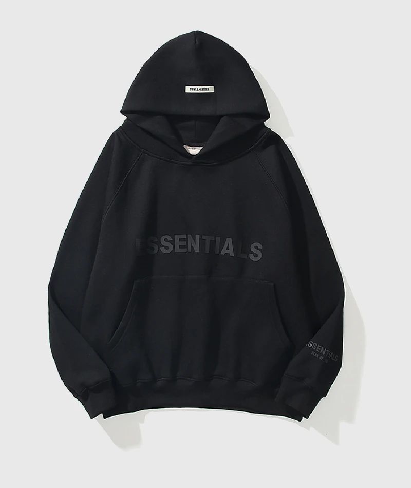 ESSENTIALS Oversized Hoodie Black