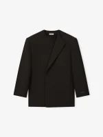 Double Weave Wool Crewneck Jacket