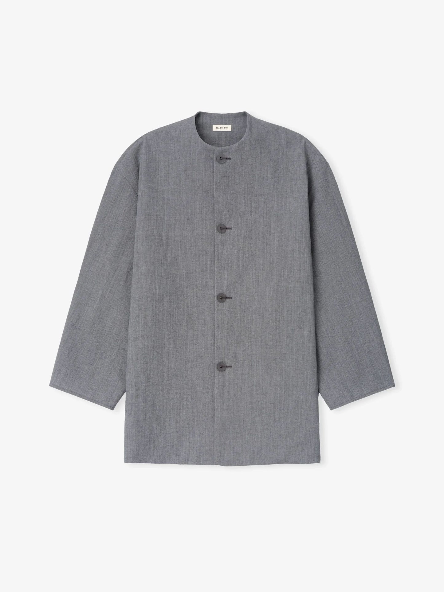 Wool Linen Collarless Sport Jacket