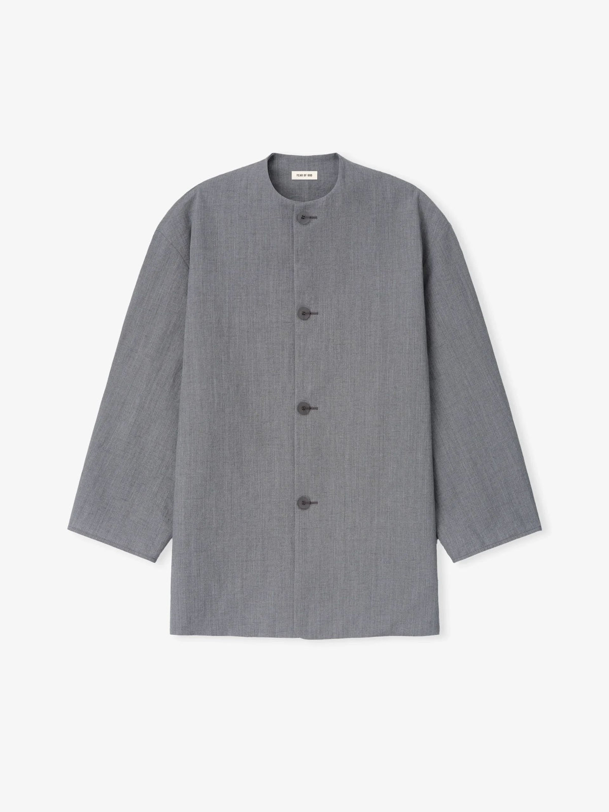 Wool Linen Collarless Sport Jacket
